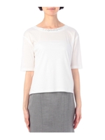 ビジュー衿半袖カットソー/ライトオレンジ(066)