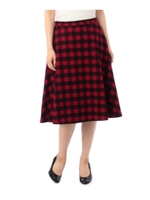 ブロックチェック柄フレアスカート/ホワイト(201)