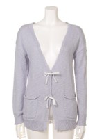 ベロアリボンショートカーディガン/ライトグレー