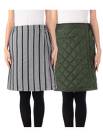 ラップ風ストライプスカート/ブルー(392)