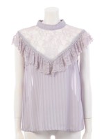 ヴィンテージ調ノースリブラウス/ライトパープル