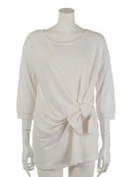 前リボンミニ裏毛/ホワイト