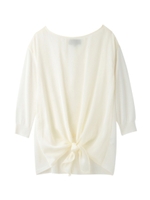 [L]混麻リヨセルプルオーバーニット/ホワイト(001)