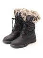 【IMPUT SHOES】MILA KIMBERTEX/FUR LACE UP SHORT BOOTS/BLACK