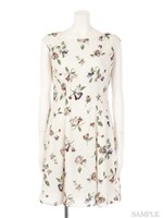 オリジナルピオニー柄ワンピース/茶