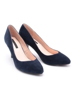 ゴートスエードヒールパンプス/ネイビー(094)