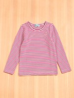 ストレッチボーダー長袖Tシャツ/ピンク
