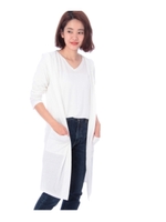 スラブ天竺フードカーディガン/ダークグレー(013)