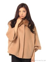 ファー付ポンチョミディＣＴ/グレー