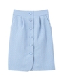 プチフラワージャカードタイトスカート/ライトブルー(491)