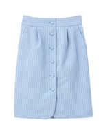 プチフラワージャカードタイトスカート/ライトブルー(491)