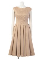 ボリュームフレアワンピース/BEIGE