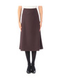 ミモレ丈Aラインストレッチスカート/ダークブラウン(043)