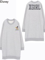 DISNEY CREWNECK SWEAT DRESS LOS ANGELES/アッシュ