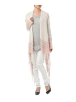 LOVE STITCH 裾イレギュラーヘムボーダーカーディガン/サンドベージュ(953)