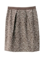[L]レオパードジャカードソフトコクーンスカート/ベージュ系(454)