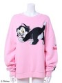 【Disney Collection】pinocchio cat stitch sweater/BLUE