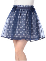 【LIZ LISA】オーガンジー×ドットスカート/ネイビー