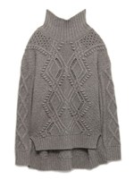 ざっくりケーブルミックスセーター/LGRY