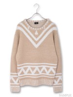 ジャカードニット/ブラック