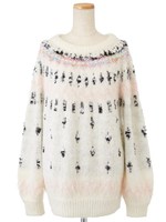 ファンシーフェアアイルニット/チャコール