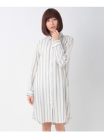 ロングチェックシャツワンピース/アイボリー(304)