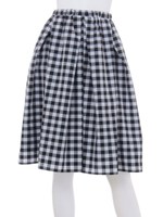 ギンガムチェックボリュームタックSK/ブラック