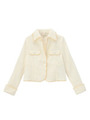クロシェ開襟ジャケット/オフホワイト(003)