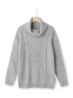 ケーブルニットチュニック/ライトグレー(011)