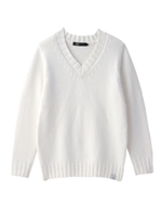 コットンVネックプルオーバー/ホワイト(001)