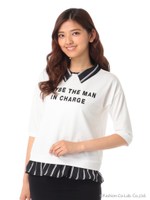 シャツドッキングトップス/ホワイト