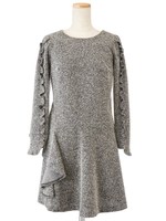 ソデフリルアシメワンピ/ブラック