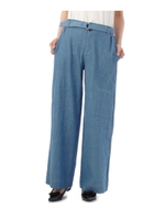 ベルトつきワイドパンツ/サックス(890)