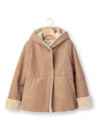 ムートン風フード付ジャケット/キャメル(041)