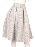 レースジャガードフレアタックスカート/GRAY