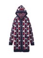 GEOMETRIC KNIT LONG CARDIGAN/ブラック