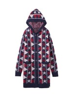 GEOMETRIC KNIT LONG CARDIGAN/ブラック
