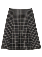 [L]シェイプチェックスカート/ブラック(919)