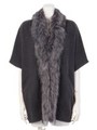 【ROSE BUD】FAKE FUR TRIM S/S CARDIGAN/CAMEL