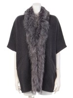 【ROSE BUD】FAKE FUR TRIM S/S CARDIGAN/CAMEL
