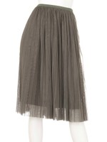 チュールプリーツスカート/Khaki