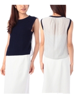 バック細ストライプ切り替えニット/ナチュラル(050)