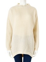 プチハイネック長袖ニットチュニック/グレー