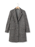 プリント裏起毛チェスターコ-ト/グレー(012)