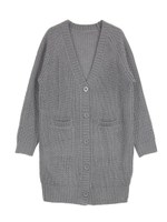 ロングニットカーディガン/キャメル