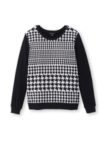 [L]千鳥グラデーションニット/ブラック(519)