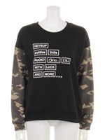 【ANAP】BOXロゴCAMOスリーブプルオーバー/BK