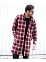 オンブレーチェックシャツ/ブラック(219)