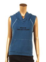 カットデニムフードTOPS/SAX