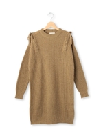 ショルダーリボンニットワンピース/ベージュ(052)